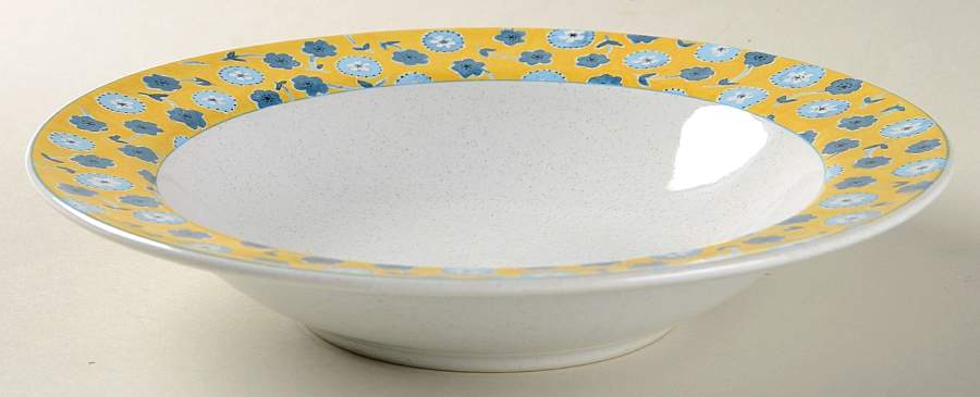 Cote d'Azur Yellow Rim Soup Bowl by Studio Nova-1