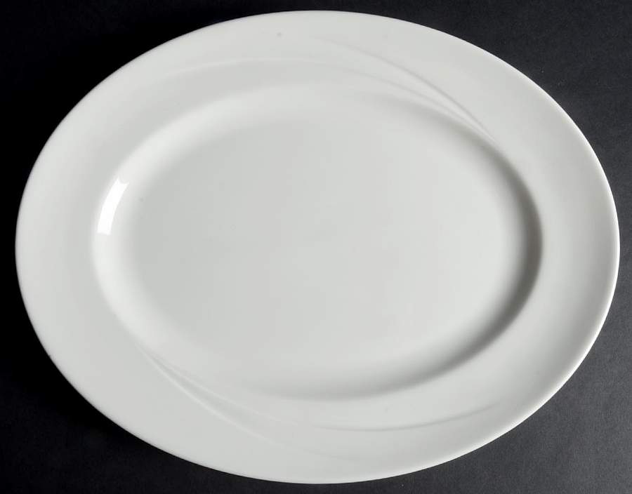 White Monte Carlo 13" Oval Serving Platter by Steelite-1