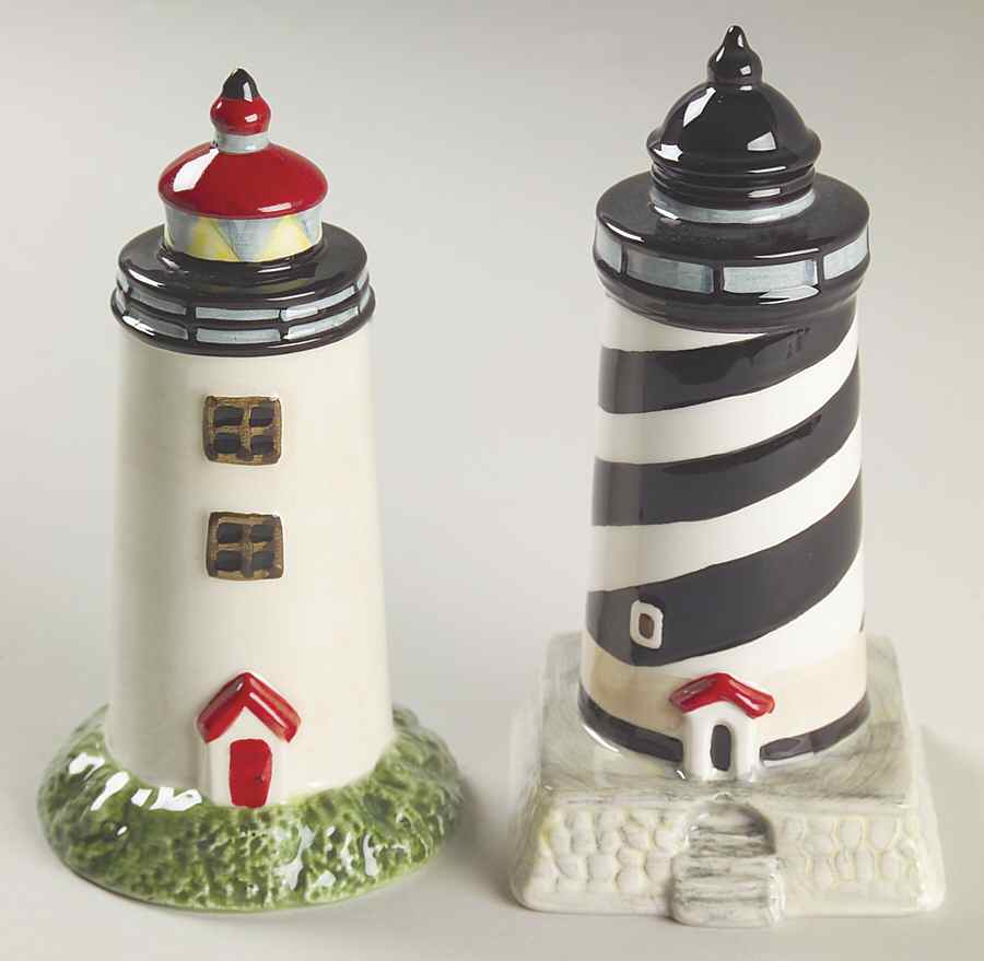 Nantucket Shoreline (Decal) Figural Salt & Pepper Set by Sakura-1