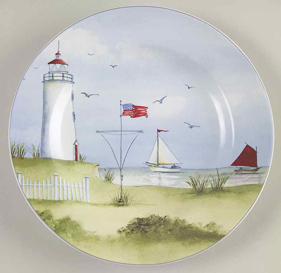 Nantucket Shoreline (Decal) Salad Plate by Sakura-1