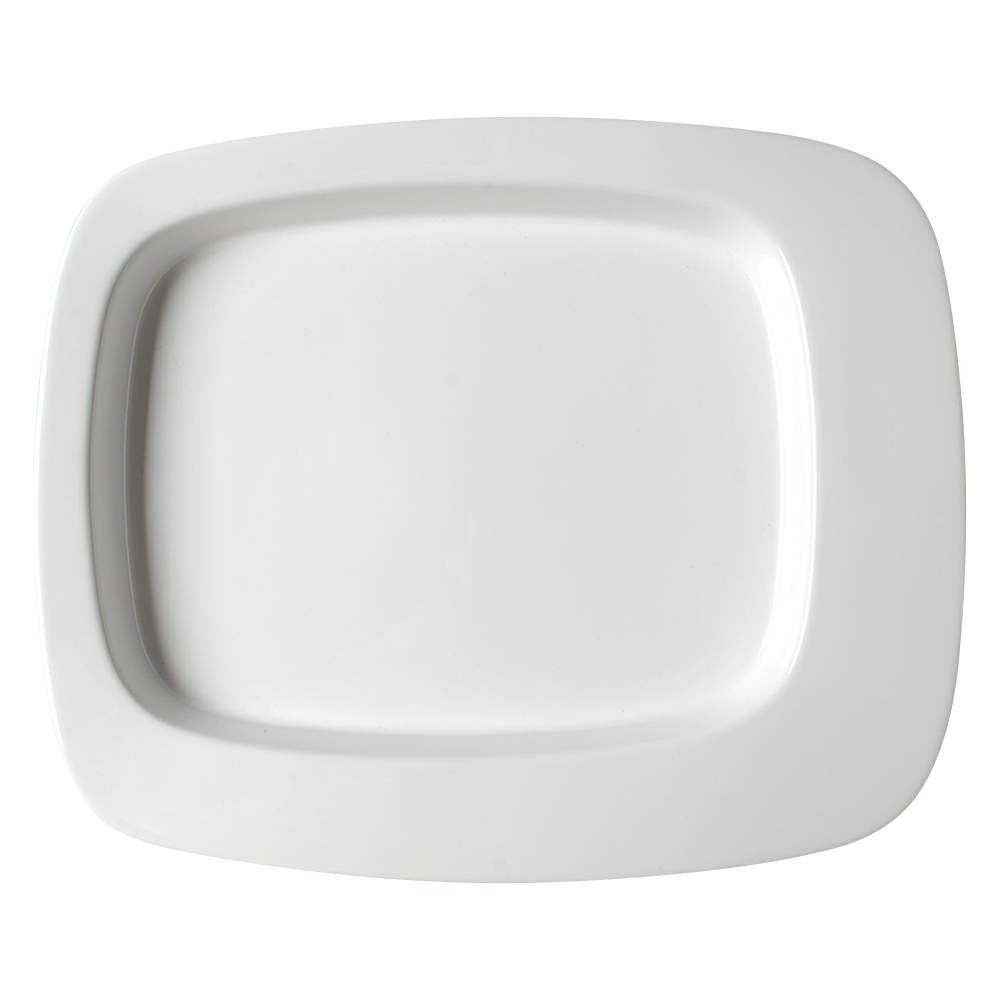 Compose White 14" Rectangular Serving Platter by Studio Nova-1