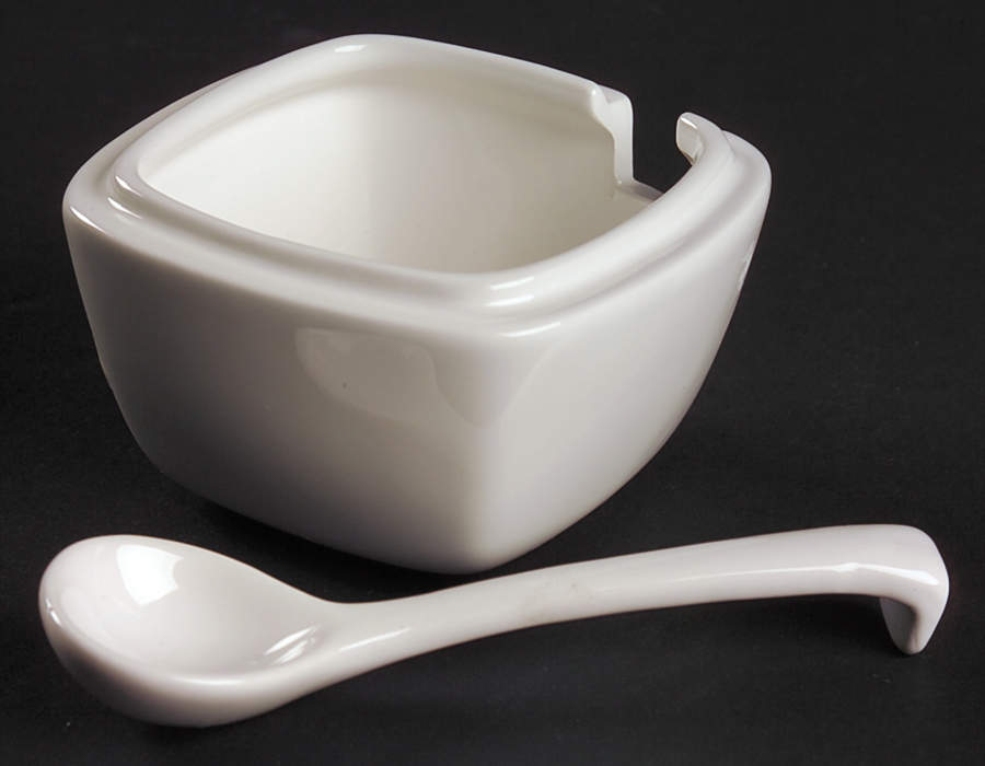 Compose White Stackable Open Sugar Bowl by Studio Nova-1