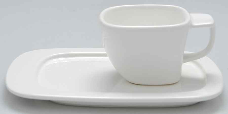 Compose White Tea & Toast Snack Plate & Reg Cup Set by Studio Nova-1
