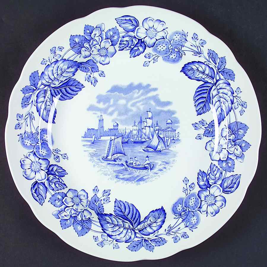 Old Salem (Blue Room Collection) Dinner Plate by Spode-1