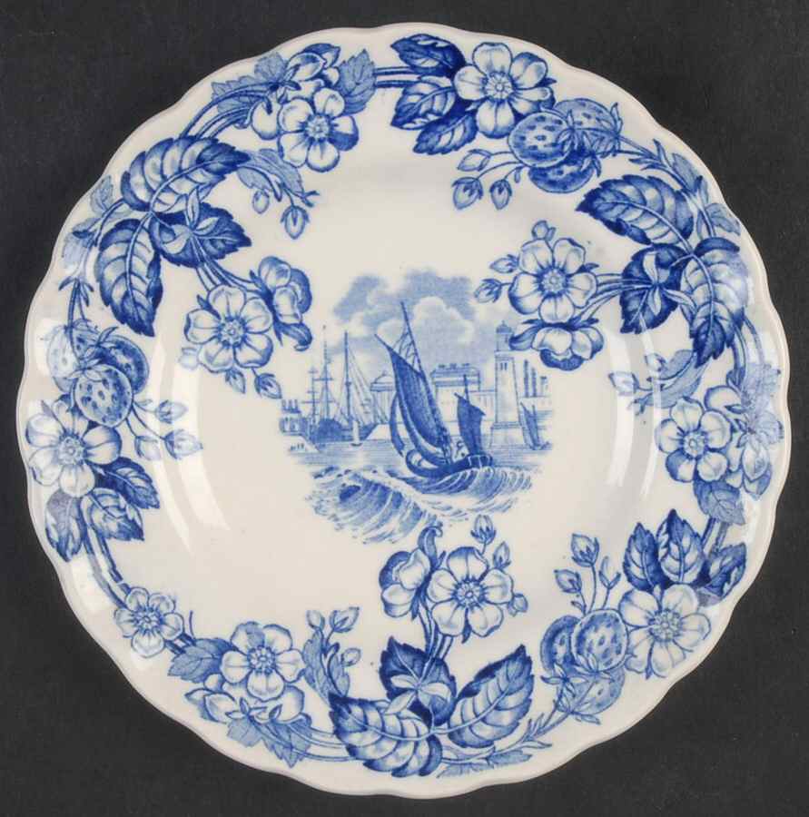 Old Salem (Blue Room Collection) Small Bread & Butter Plate by Spode-1