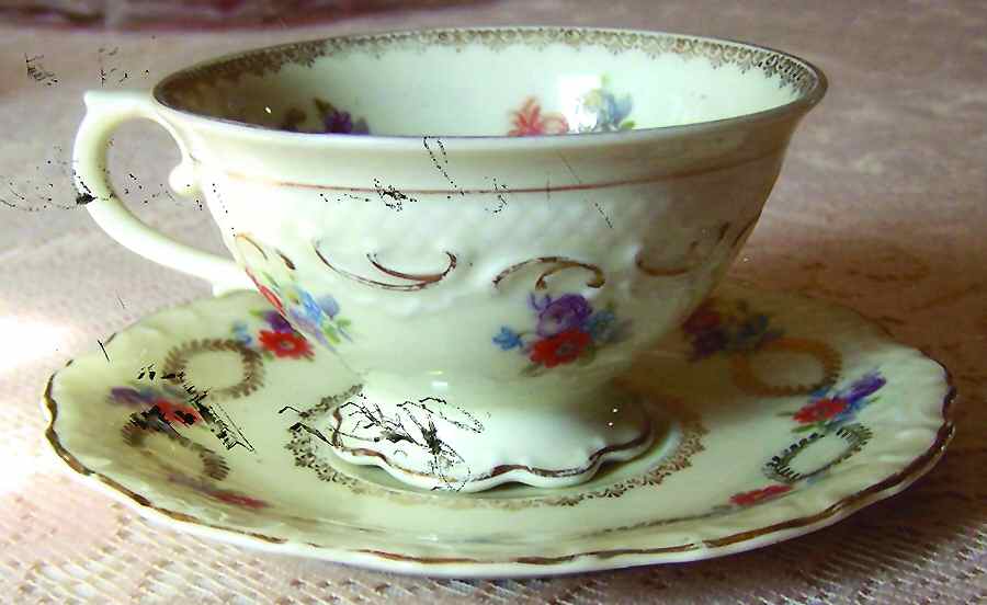 SCH475 Footed Cup & Saucer Set by Schumann - Bavaria-1