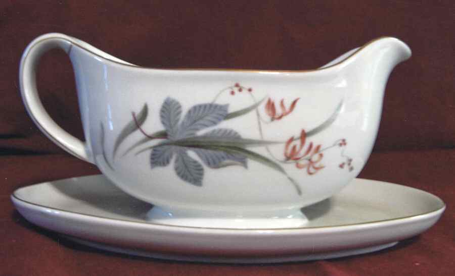 Autumn Gravy Boat with Attached Underplate by Schonwald-1