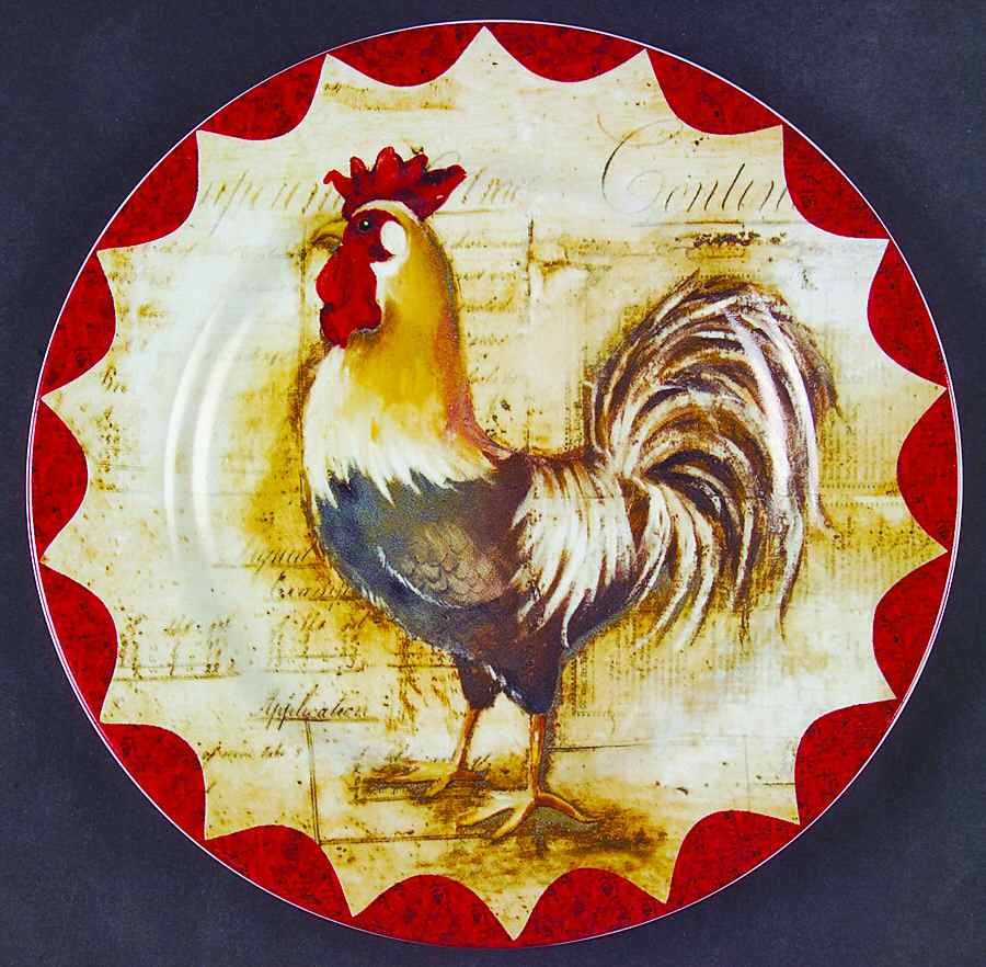 Colonial Rooster Salad/Dessert Plate by Sakura-1
