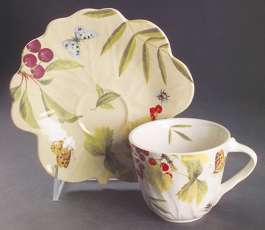 Fruit Haven Flat Cup & Saucer Set by Spode-1