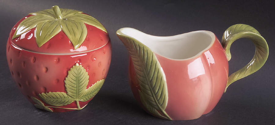 Fruit Haven Figural Creamer & Sugar Set by Spode-1