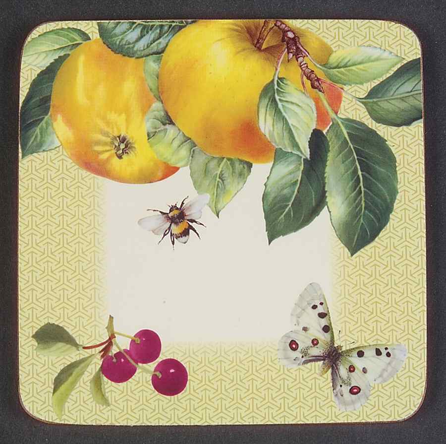 Fruit Haven Square Corkback Coaster by Spode-1