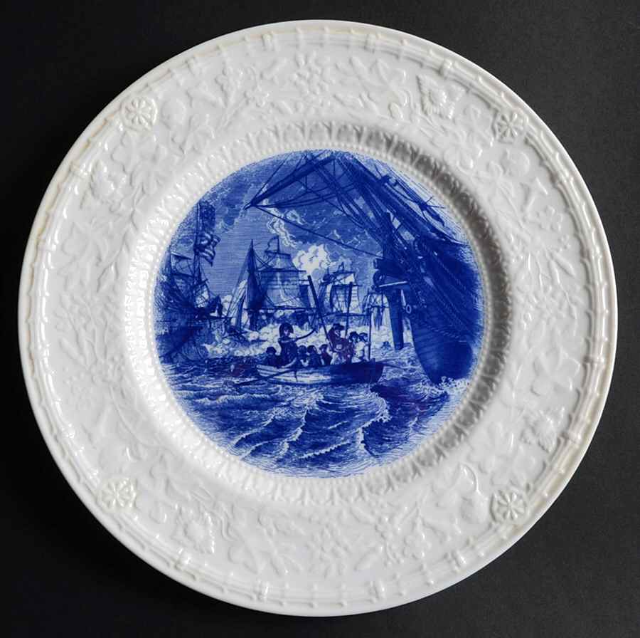 American Legion Auxiliary Blue Dinner Plate by Shenango-1
