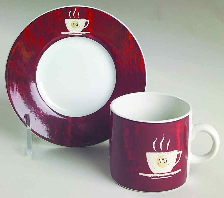 Coffee Break Flat Demitasse Cup & Saucer Set by Sakura-1
