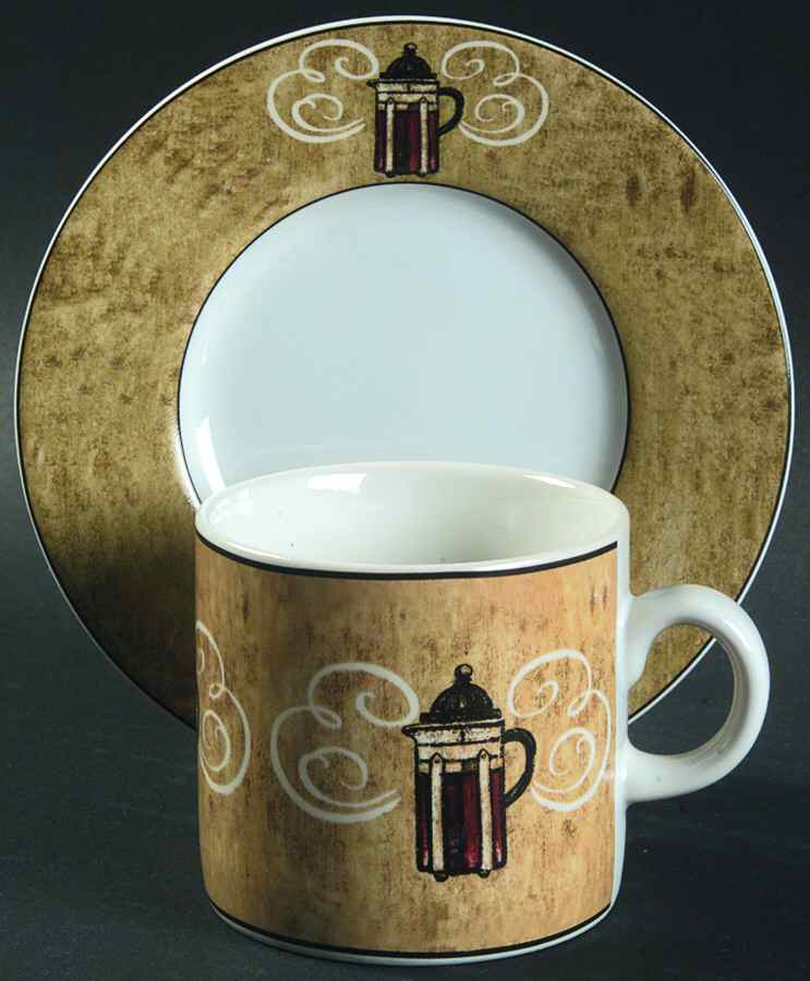 Coffee Break Flat Demitasse Cup & Saucer Set by Sakura-1