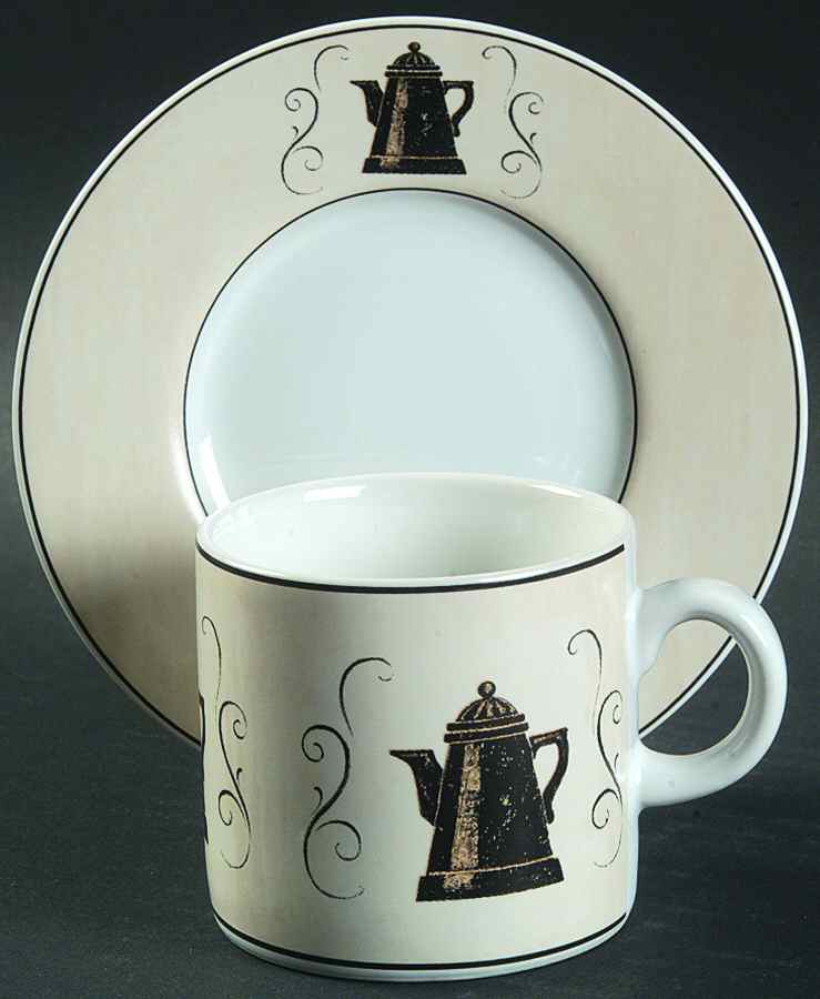 Coffee Break Flat Demitasse Cup & Saucer Set by Sakura-1
