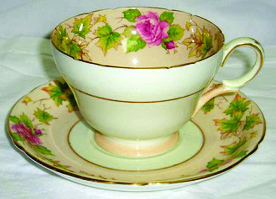 ROYALTY (FAWN) Footed Cup & Saucer Set by Shelley-1