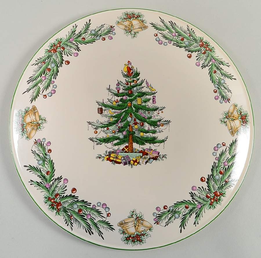 Christmas Tree Garland Flat Cake Plate/Cheese Plate by Spode-1
