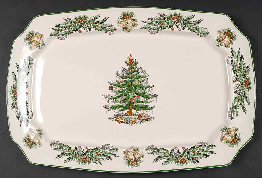 Christmas Tree Garland 17" Rectangular Serving Platter by Spode-1