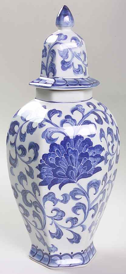 Blue Mum Ginger Jar & Lid by Sadek-1