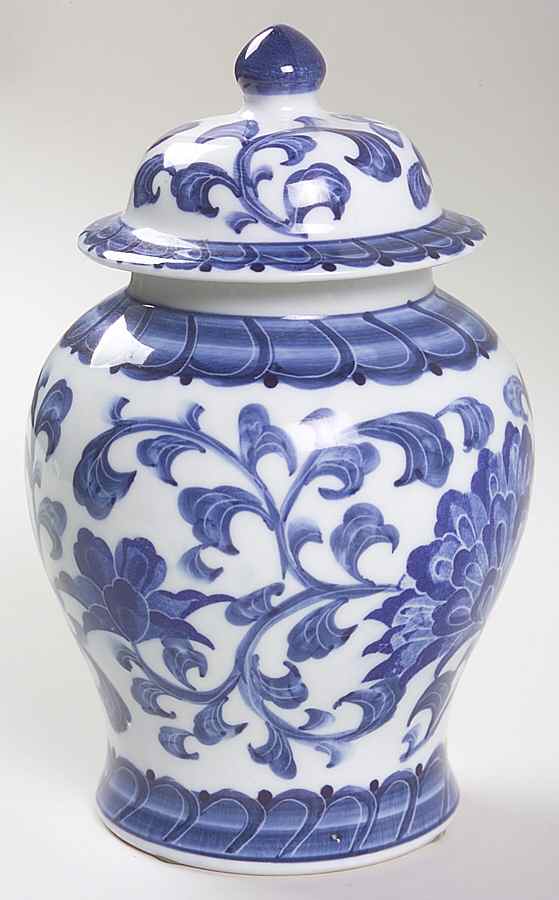 Blue Mum Ginger Jar & Lid by Sadek-1