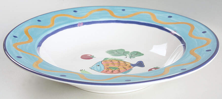 Ocean Collage Large Rim Soup Bowl by Studio Nova-1