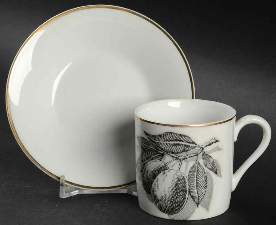 Golden Fruit Flat Demitasse Cup & Saucer Set by Shafford-1