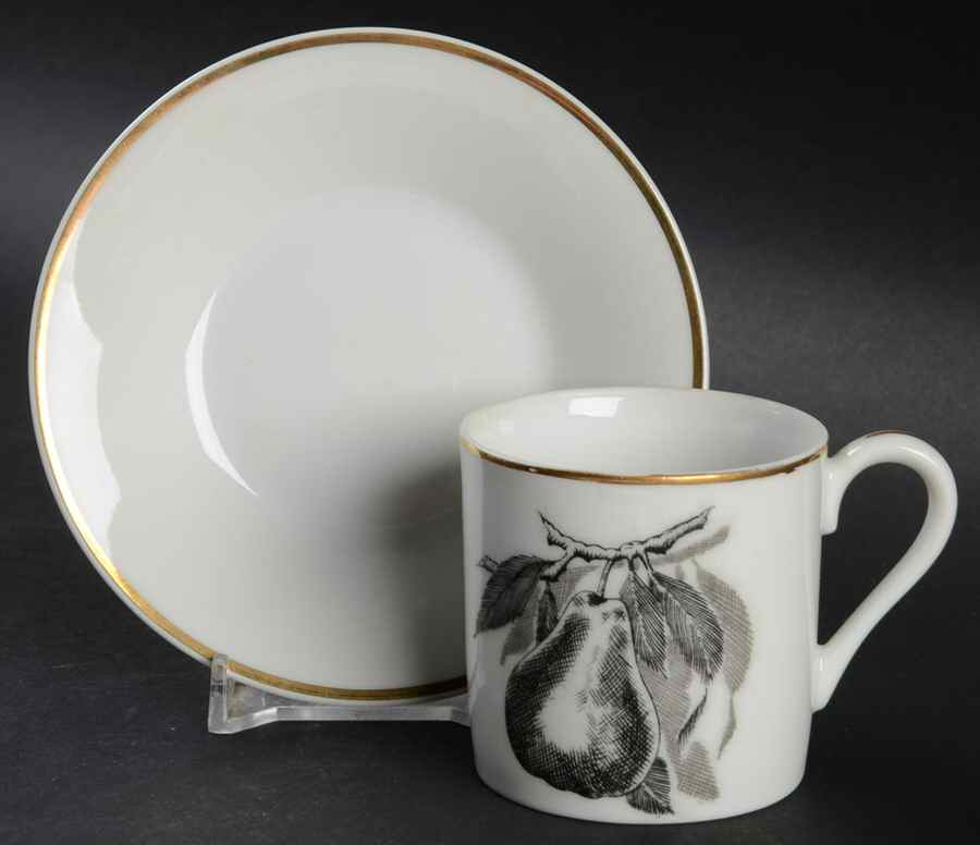 Golden Fruit Flat Demitasse Cup & Saucer Set by Shafford-1
