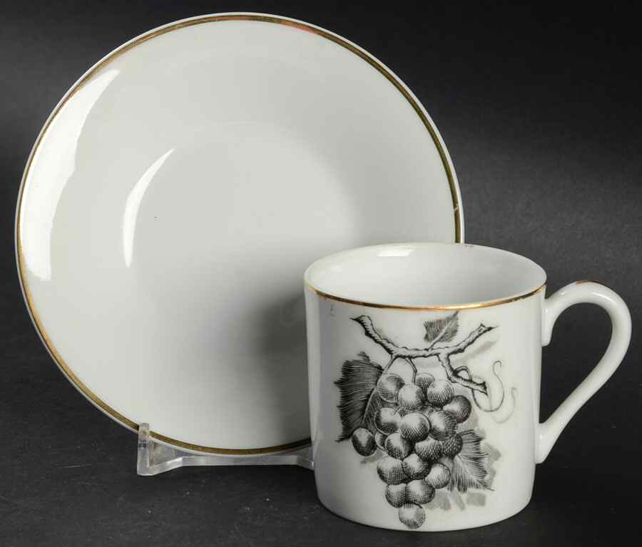 Golden Fruit Flat Demitasse Cup & Saucer Set by Shafford-1