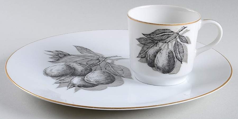 Golden Fruit Snack Plate & Cup Set by Shafford-1