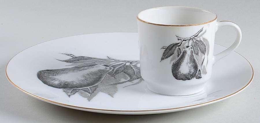 Golden Fruit Snack Plate & Cup Set by Shafford-1