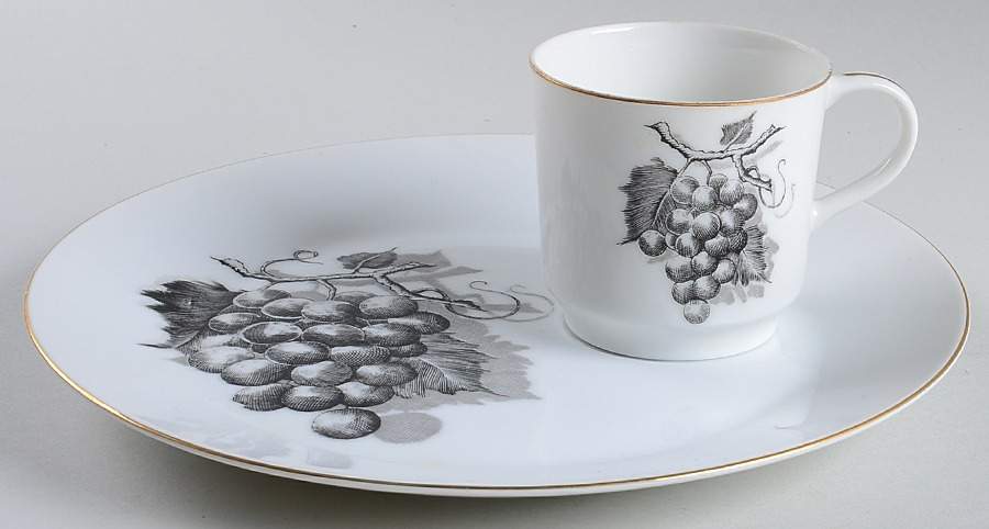 Golden Fruit Snack Plate & Cup Set by Shafford-1