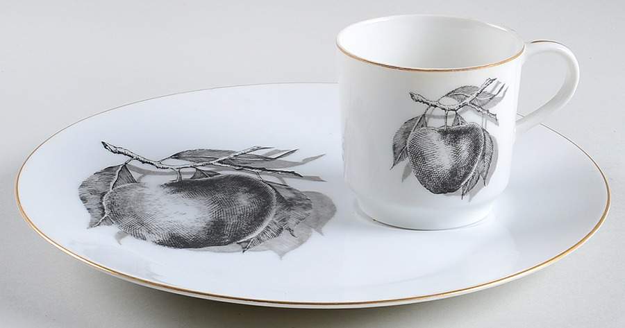 Golden Fruit Snack Plate & Cup Set by Shafford-1