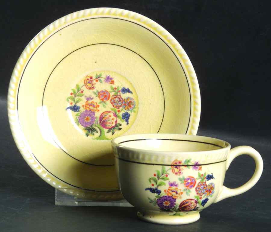 SEB108 Footed Demitasse Cup & Saucer Set by Sebring Pottery-1