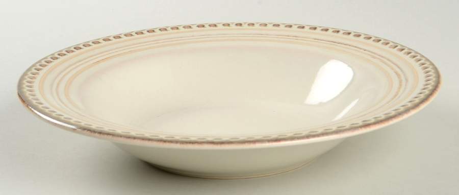 Amour Beige Large Rim Soup Bowl by Sango-1