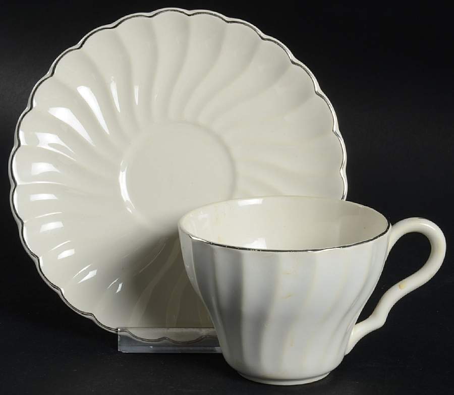 Platinum Tiara Flat Cup & Saucer Set by Salem-1