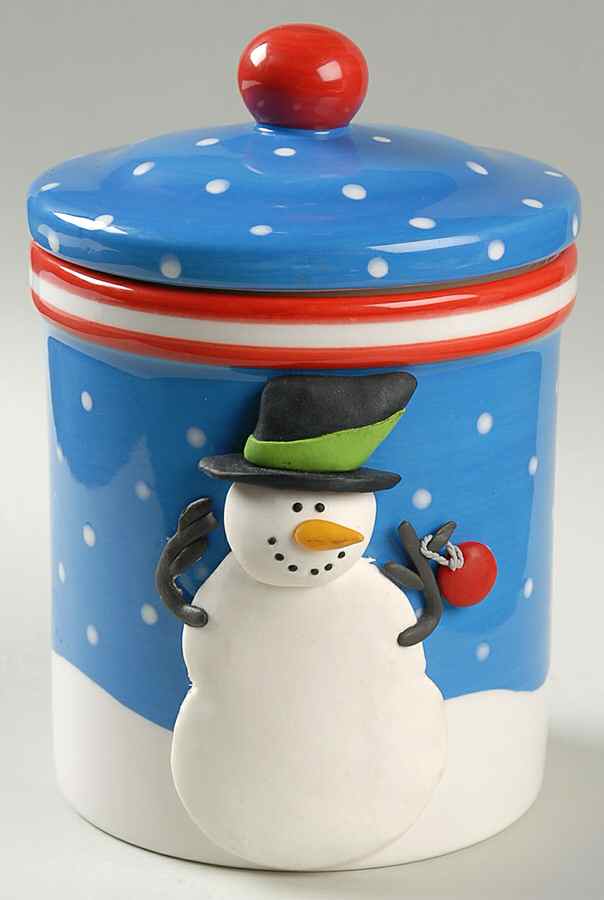 Cherry Snowman 5" Storage Jar & Lid by Sakura-1
