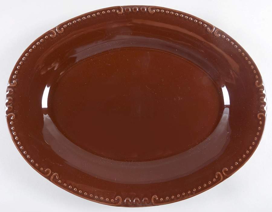 Isabella Chocolate 14" Oval Serving Platter by Skyros-1