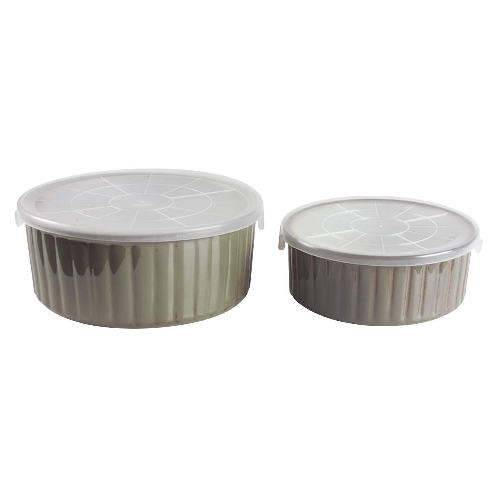 Concepts Avocado (Set of 2) Ceramic Storage Bowls by Sango-1