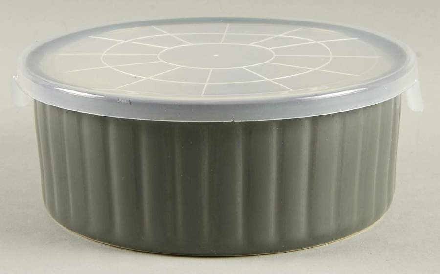Concepts Avocado 6" Storage Ceramic Bowl Plastic Lid by Sango-1
