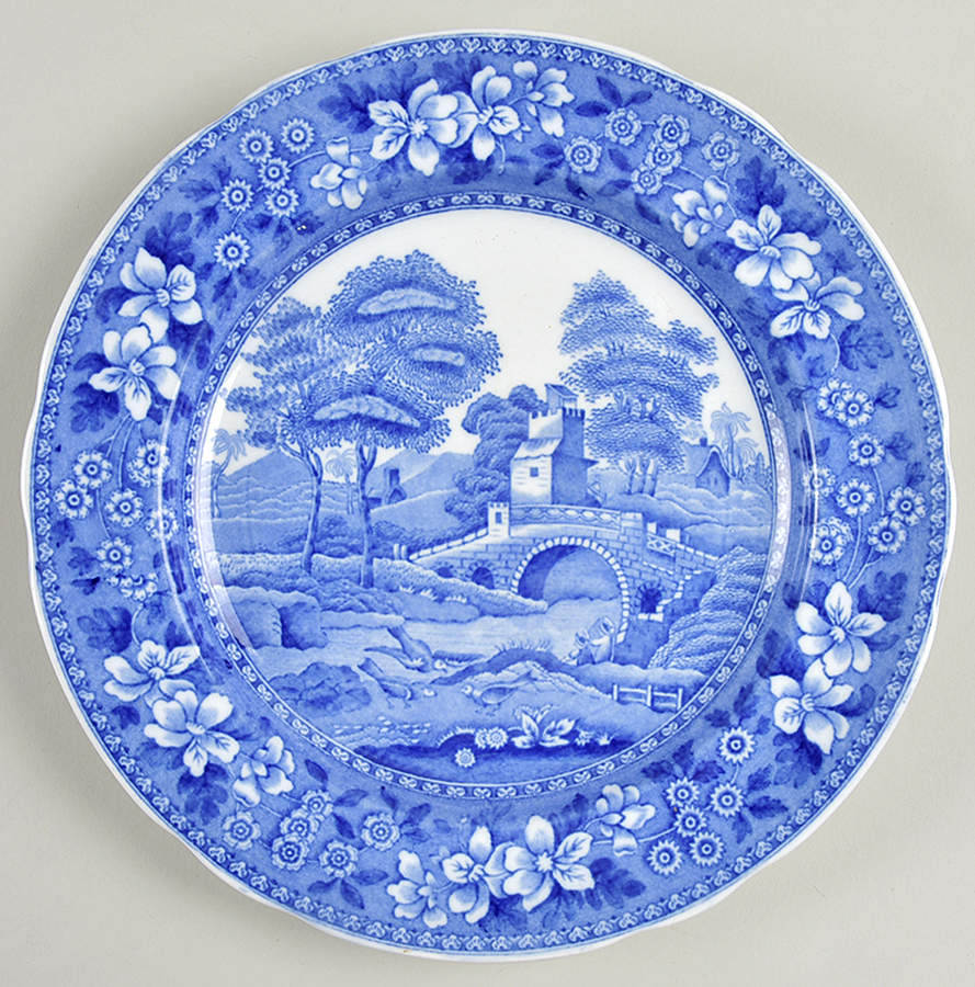 Tower Blue (Light Blue) Luncheon Plate by Spode-1