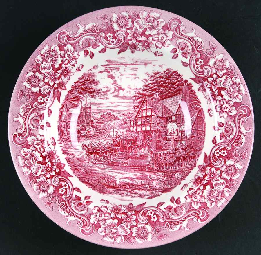 17th Century Red Rim Soup Bowl by Staffordshire Engraving-1