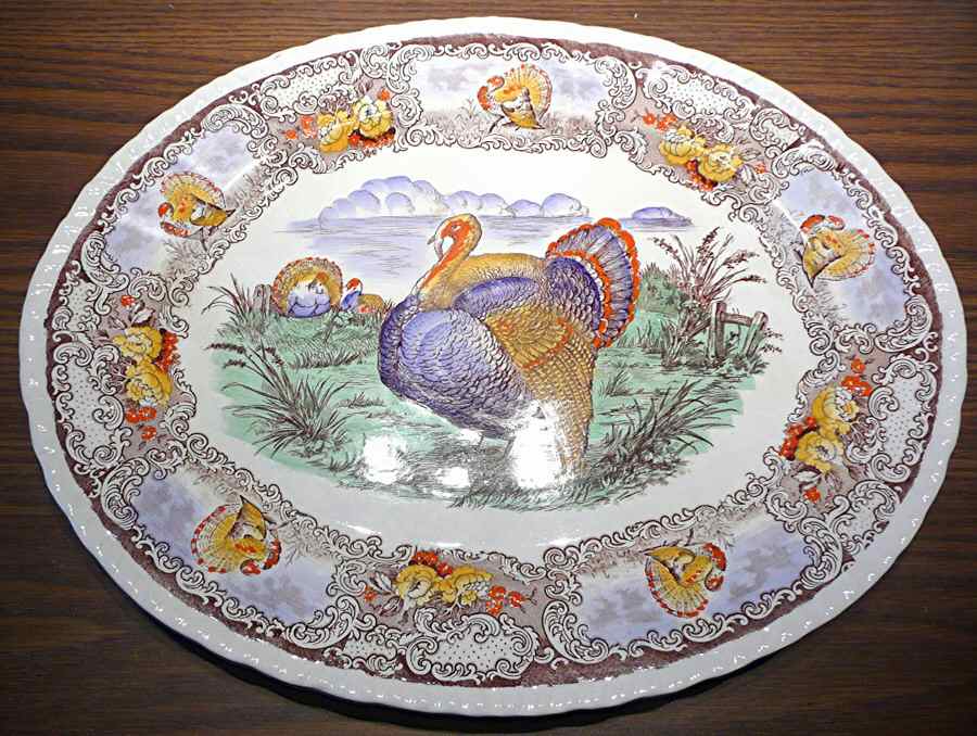 4343 Brown 20" Oval Serving Platter by Staffordshire-1
