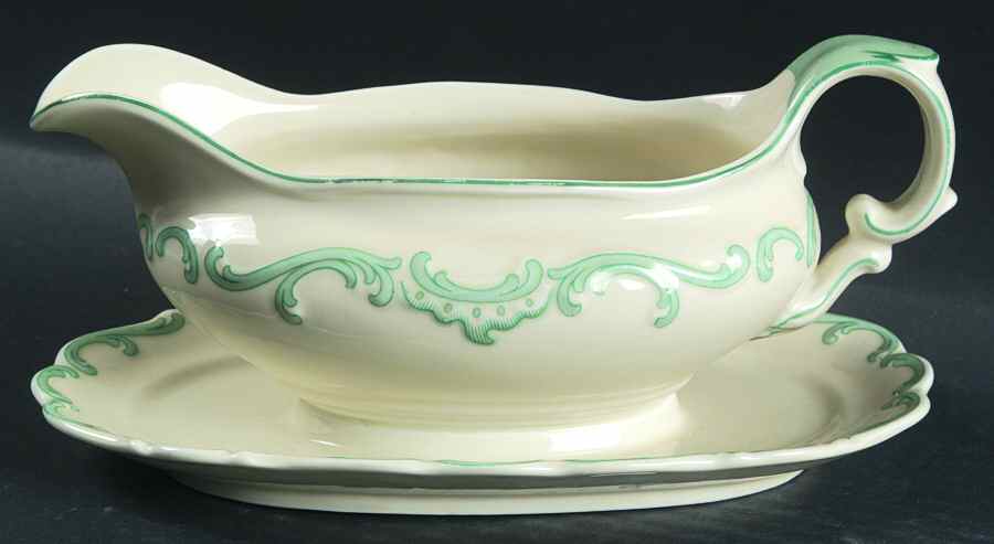 SCH496 Gravy Boat with Attached Underplate by Schumann - Bavaria-1