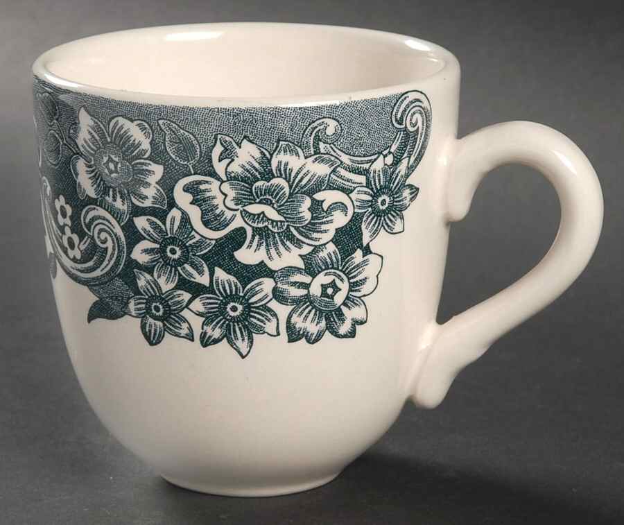 17th Century Blue Flat Cup by Staffordshire Engraving-1
