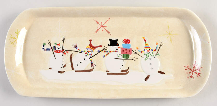 Snowmates Cream 15" Rectangular Treat Tray by Sakura-1
