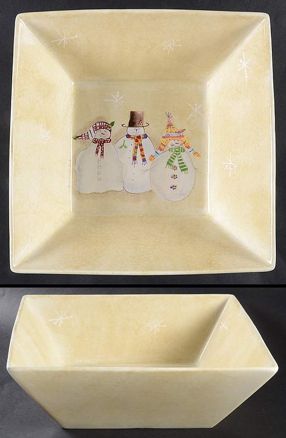 Snowmates Cream 11" Square Vegetable Bowl by Sakura-1