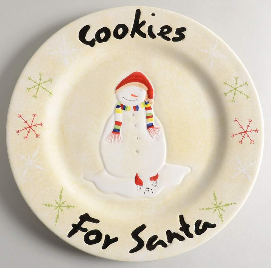Snowmates Cream "Cookies for Santa" Plate by Sakura-1