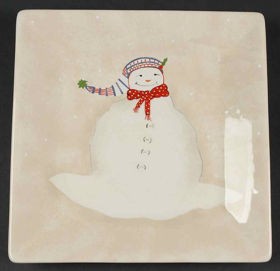 Snowmates Cream Square Dinner Plate by Sakura-1