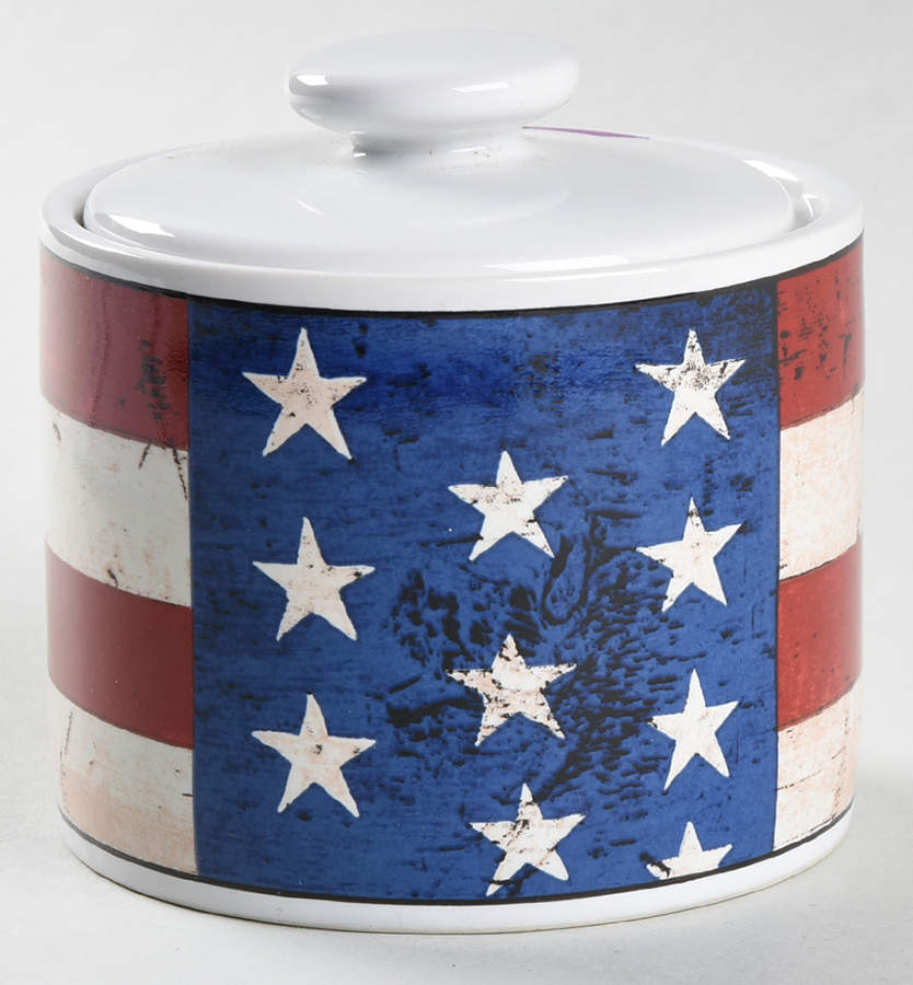 Colonial (Black Trim) Sugar Bowl & Lid by Sakura-1