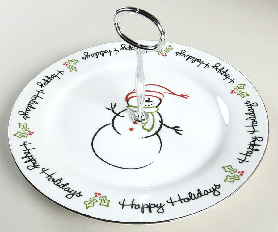Tis the Season Round Serving Plate with Center Handle (Dp) Hc by St Nicholas Square-1